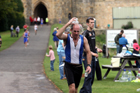 Cooling down, Alnwick Castle as the backdrop during the Bamburgh Triathlon
